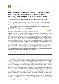 Spatiotemporal Evaluation of PM10 Concentrations Within the Greater Athens Area, Greece. Trends, Variability and Analysis of a 19 Years Data Series