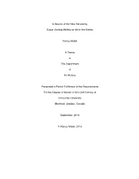 Susan Sontag Writing on Art in the Sixties Nancy Webb a Thesis In