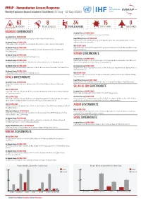 Weekly Explosive Incidents Flash News
