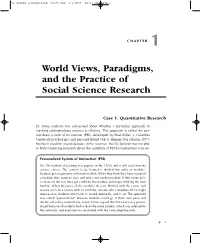 World Views, Paradigms, and the Practice of Social Science Research