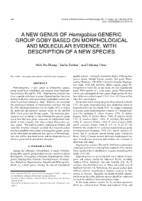 A NEW GENUS of Hemigobius GENERIC GROUP GOBY BASED on MORPHOLOGICAL and MOLECULAR EVIDENCE, with DESCRIPTION of a NEW SPECIES