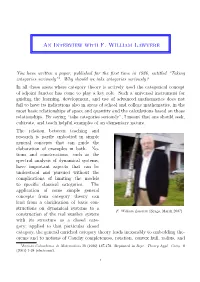An Interview with F. William Lawvere