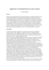 Application of Virtual Pitch Theory in Music Analysis