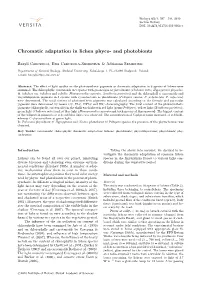 Chromatic Adaptation in Lichen Phyco- and Photobionts