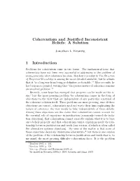 Coherentism and Justified Inconsistent Beliefs