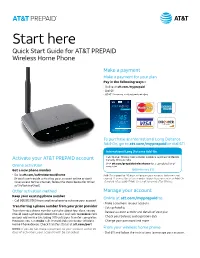 Here Quick Start Guide for AT&T PREPAID Wireless Home Phone