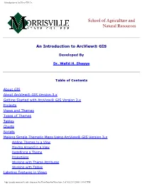 Introduction to Arcview GIS 3.X