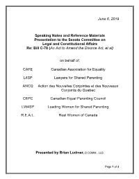 June 6, 2019 Speaking Notes and Reference Materials Presentation To