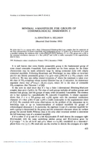 Minimal 4-Manifolds for Groups of Cohomological Dimension 2