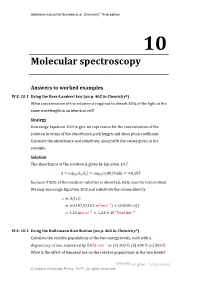 Molecular Spectroscopy