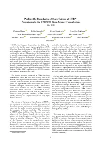 Pushing the Boundaries of Open Science at CERN: Submission to the UNESCO Open Science Consultation July 2020