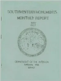 Soutmwestem Monuments Monthly [Report May 1937