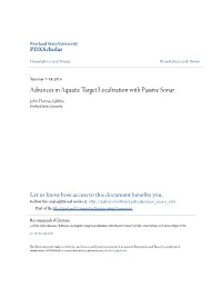 Advances in Aquatic Target Localization with Passive Sonar