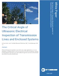 Aperthe Critical Angle of Ultrasonic Electrical Inspection Of