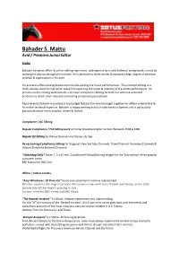 Bahader Mattu CV