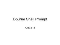 Bourne Shell Prompt