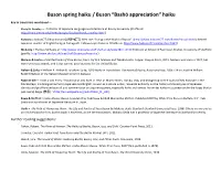 Buson Spring Haiku / Buson “Bashō Appreciation” Haiku