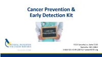 Cancer Prevention and Early Detection