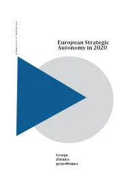 European Strategic Autonomy in 2020