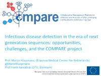 Infectious Disease Detection in the Era of Next Generation Sequences: Opportunities, Challenges, and the COMPARE Project