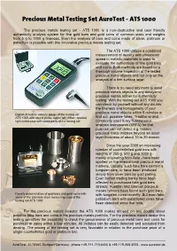 Precious Metal Testing Set Aurotest - ATS 1000