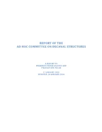 Report of the Ad Hoc Committee on Decanal Structures