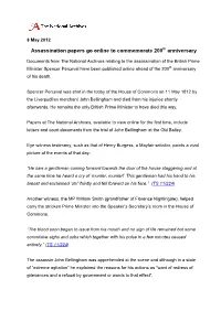 Spencer Perceval Assassination Papers Go Online