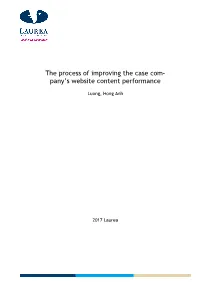 The Process of Improving the Case Com- Pany's Website