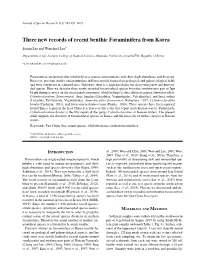 Three New Records of Recent Benthic Foraminifera from Korea
