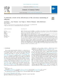 A Systematic Review of the Effectiveness of the Electronic Monitoring of Offenders