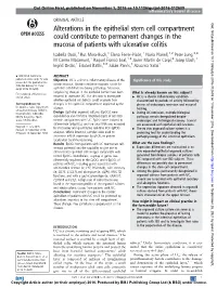 Alterations in the Epithelial Stem Cell Compartment Could Contribute