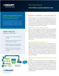 Devsecops DEVELOPMENT & DEVOPS INFRASTRUCTURE