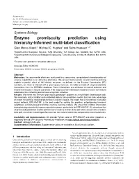 Enzyme Promiscuity Prediction Using Hierarchy-Informed Multi-Label Classification Gian Marco Visani1, Michael C