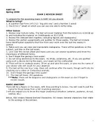 Exam 2 Review Sheet