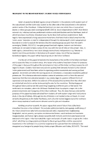 INSURGENCY in the INDIAN NORTHEAST: STUDENT VOICES from KOLKATA India's Disputed Borderland Regions Consist of Kashmir In