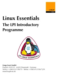 Linux Essentials//The LPI Introductory Programme