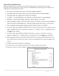 Sonnet Project Requirements Almost All Requirements of the Sonnet Project Should Be Typed, and Each Requirement on a New Page