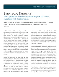 Strategic Empathy the Afghanistan Intervention Shows Why the U.S