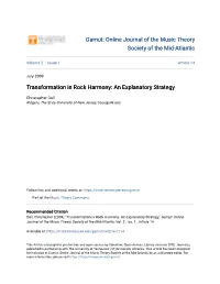 Transformation in Rock Harmony: an Explanatory Strategy