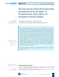 Two New Species of Knodus (Characidae: Stevardiinae) from the Upper Rio Tocantins Basin, with Evidence of Ontogenetic Meristic Changes
