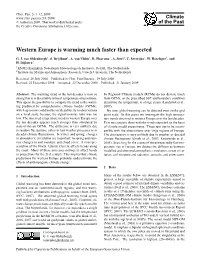Western Europe Is Warming Much Faster Than Expected