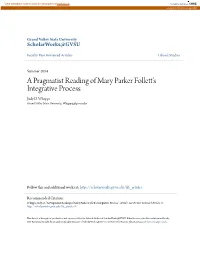A Pragmatist Reading of Mary Parker Follett's Integrative Process