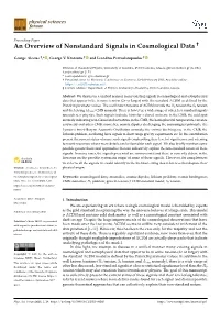 An Overview of Nonstandard Signals in Cosmological Data †