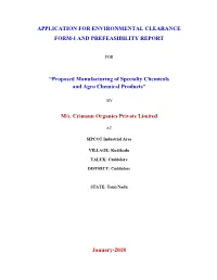 Application for Environmental Clearance Form-I and Prefeasibility Report