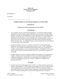 EPIC FTC Google Purchase Tracking Complaint