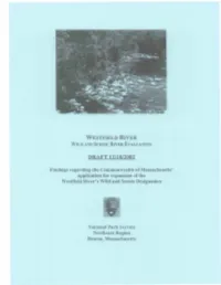 Massachusetts' Application for Expansion of the Westfield River's Wild and Scenic Designation