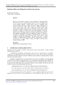 Radiation Risks and Mitigation in Electronic Systems
