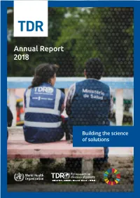 TDR Annual Report 2018: Building the Science of Solutions