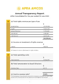 Annual Transparency Report APRA Consolidated for the Year Ended 30 June 2020