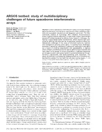 ARGOS Testbed: Study of Multidisciplinary Challenges of Future Spaceborne Interferometric Arrays